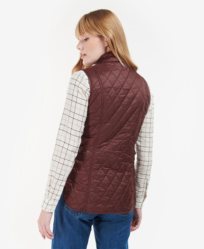 Burgundy Women's Barbour Otterburn Vest | WMXU-41865