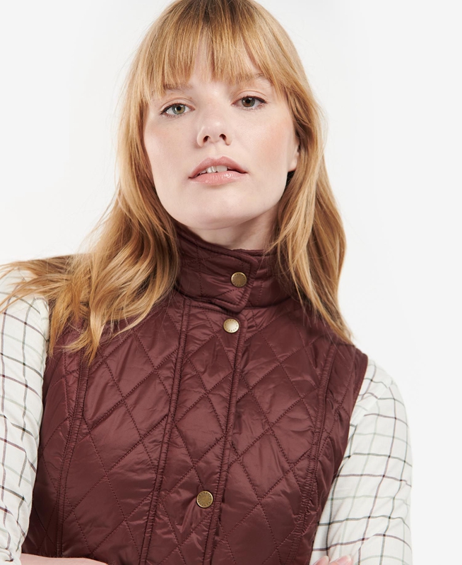 Burgundy Women's Barbour Otterburn Vest | WMXU-41865