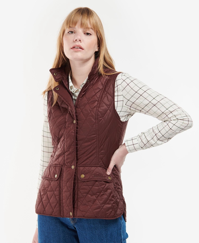 Burgundy Women's Barbour Otterburn Vest | WMXU-41865