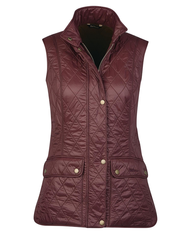 Burgundy Women's Barbour Wray Vest | YKQH-47063