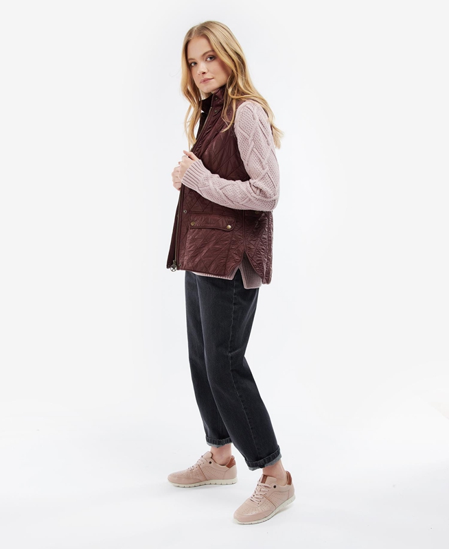 Burgundy Women's Barbour Wray Vest | YKQH-47063