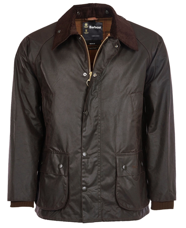 Coffee Men's Barbour Bedale® Waxed Jackets | KXZT-17803