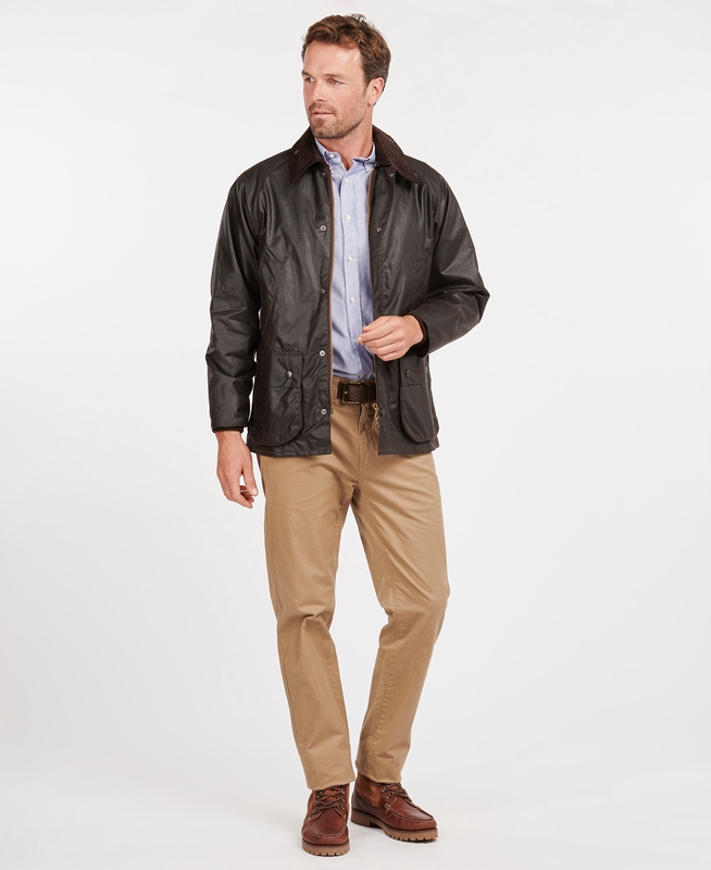 Coffee Men's Barbour Bedale® Waxed Jackets | KXZT-17803