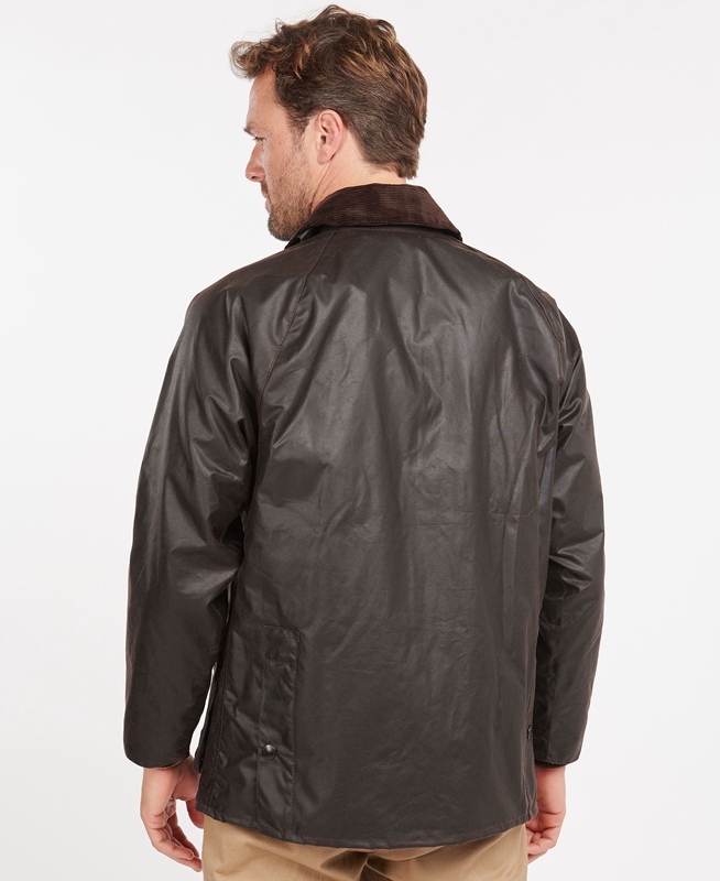 Coffee Men's Barbour Bedale® Waxed Jackets | KXZT-17803