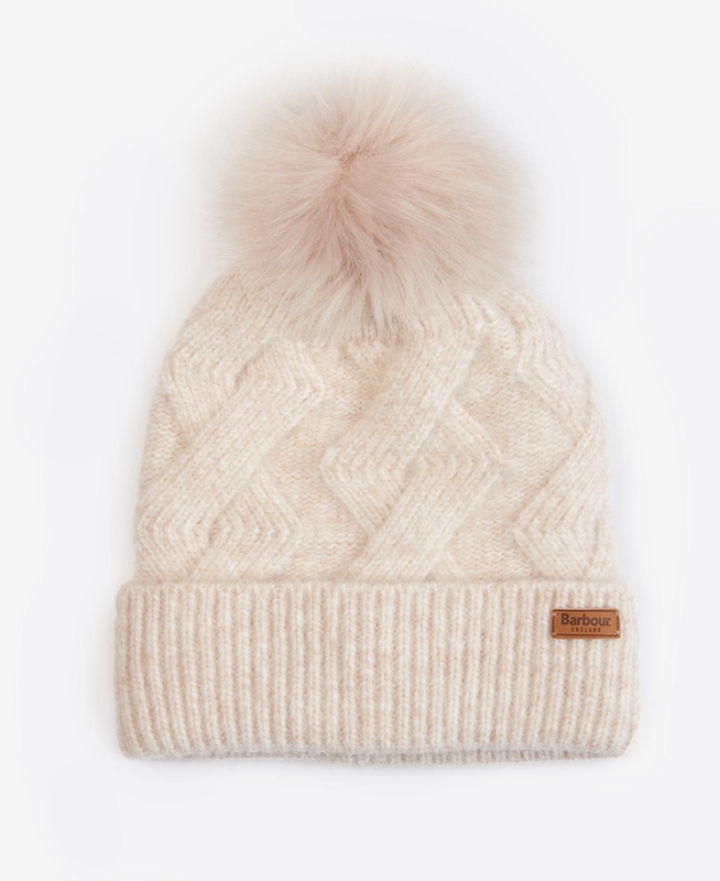 Cream Women\'s Barbour Montrose Beanie Hats | RYIW-19580