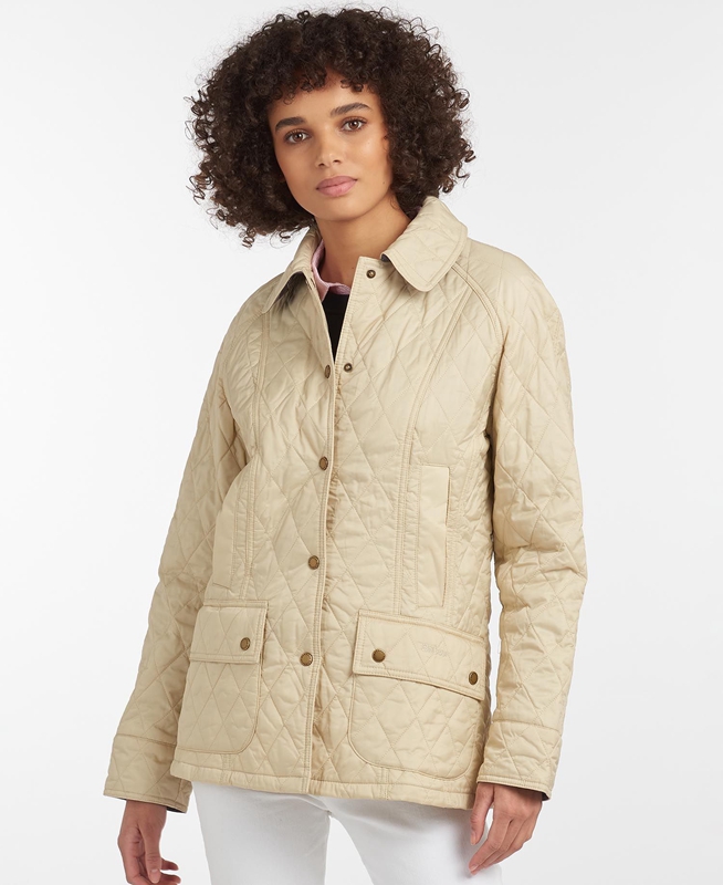 Cream Women's Barbour Summer Beadnell Quilted Jackets | LKEI-39416