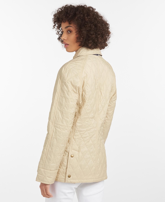 Cream Women's Barbour Summer Beadnell Quilted Jackets | LKEI-39416