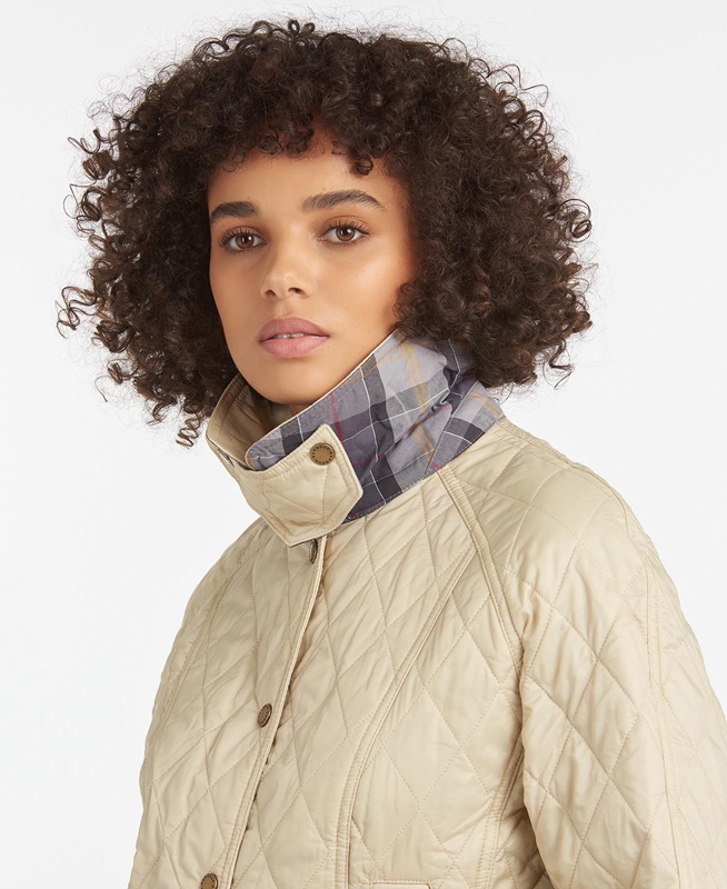 Cream Women's Barbour Summer Beadnell Quilted Jackets | LKEI-39416