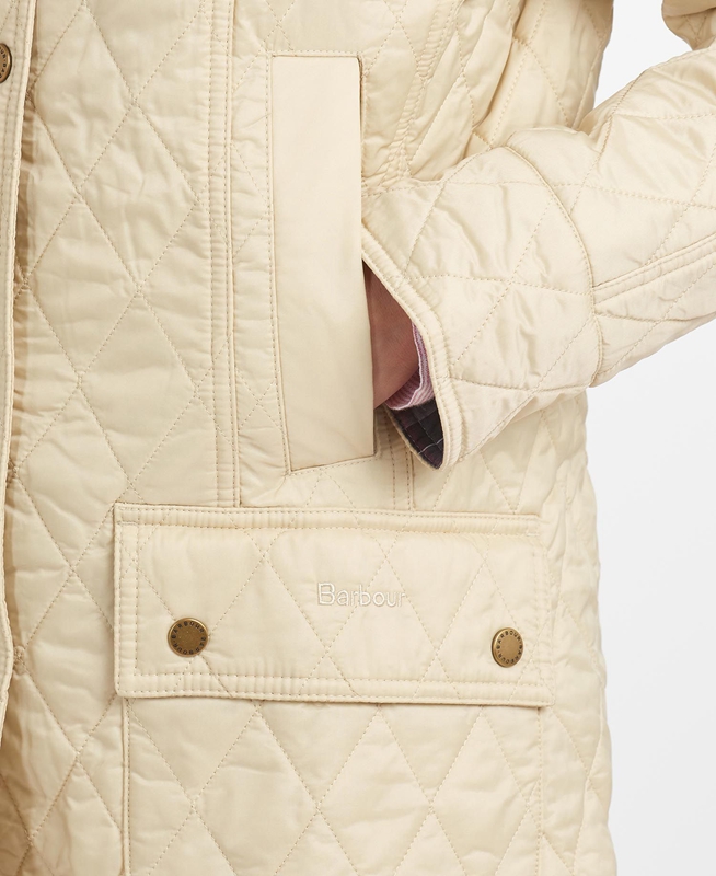 Cream Women's Barbour Summer Beadnell Quilted Jackets | LKEI-39416