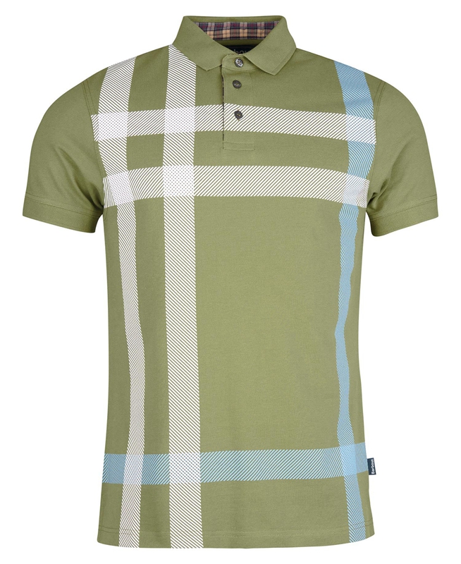 Green Men's Barbour Blaine Polo shirts | XLGF-86459