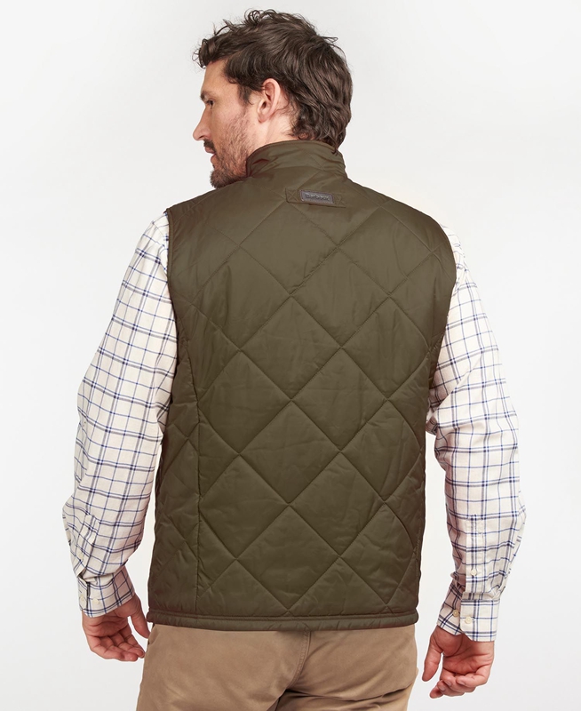 Green Men's Barbour Finn Vest | OMZH-75142