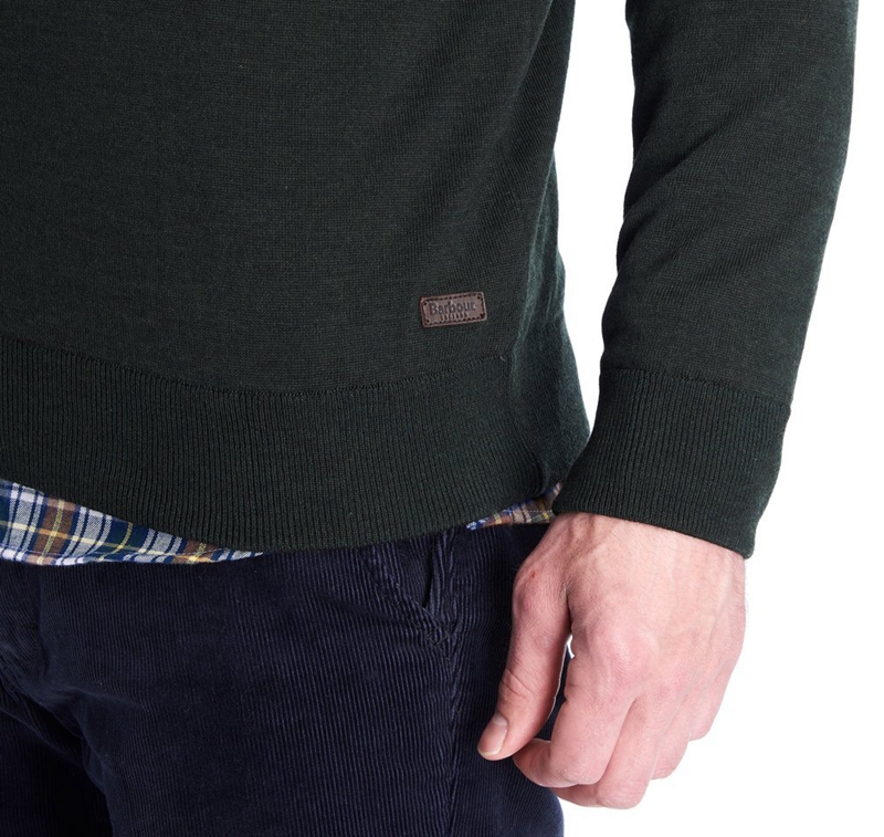 Green Men's Barbour Gamlan Half Zip Sweaters | XBYH-68375