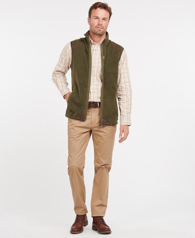 Green Men's Barbour Langdale Vest | MBTG-48072