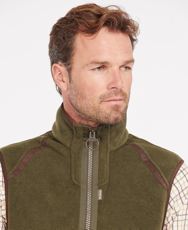 Green Men's Barbour Langdale Vest | MBTG-48072