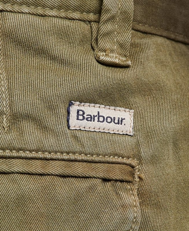 Green Men's Barbour Neuston Twill Pants | EJPI-15480