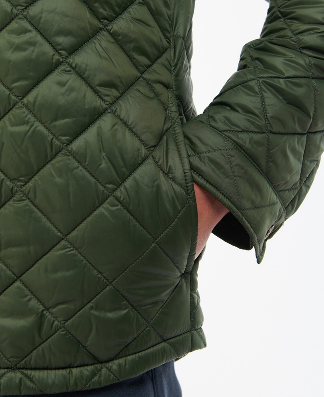 Green Men's Barbour Shirt Quilted Jackets | JEZB-49312