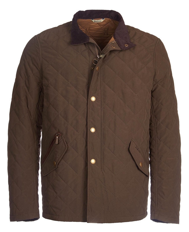 Green Men's Barbour Shoveler Quilted Jackets | QKEP-82054