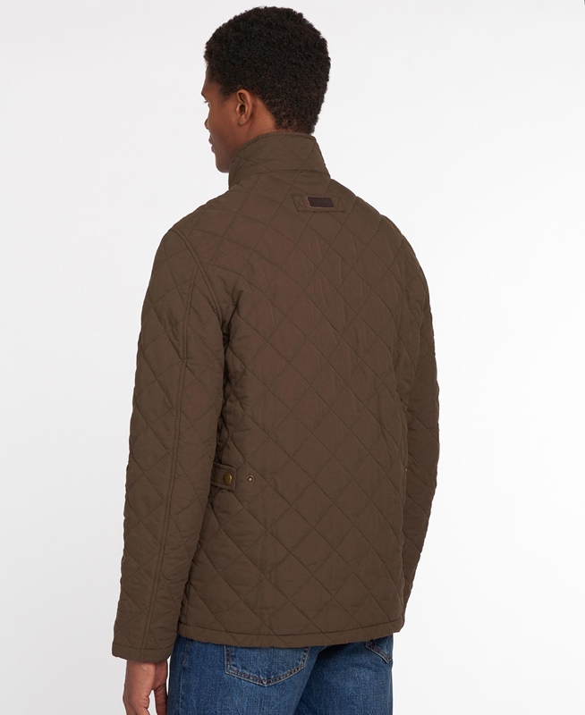 Green Men's Barbour Shoveler Quilted Jackets | QKEP-82054