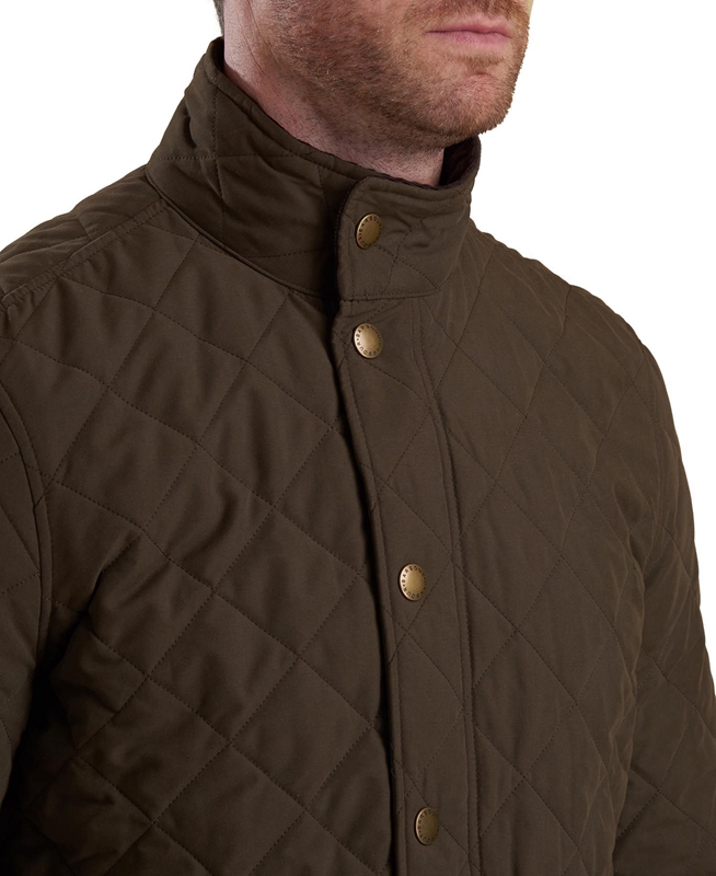 Green Men's Barbour Shoveler Quilted Jackets | QKEP-82054