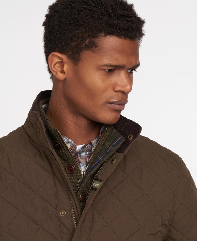 Green Men's Barbour Shoveler Quilted Jackets | QKEP-82054