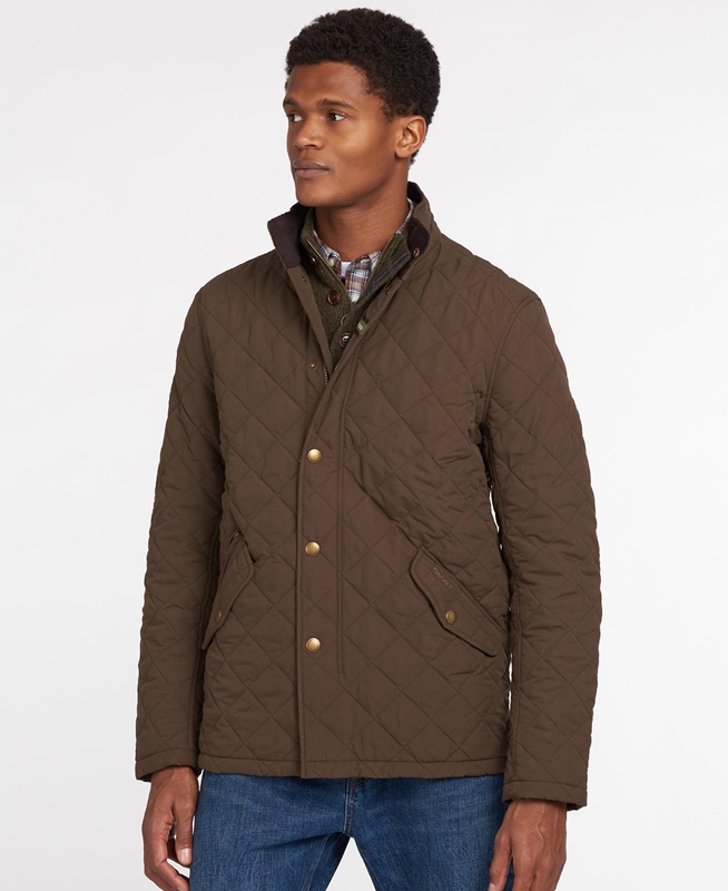 Green Men\'s Barbour Shoveler Quilted Jackets | QKEP-82054