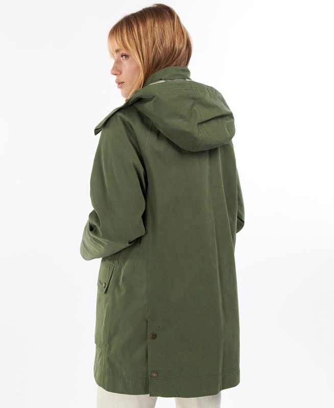 Green Women's Barbour Clary Waterproof Jackets | ZESI-69830