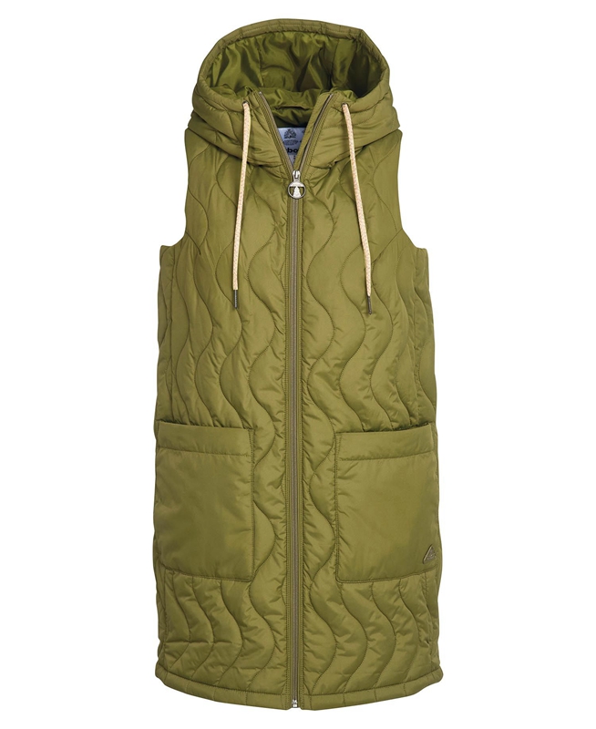 Green Women's Barbour Guilden Vest | CJVO-03682