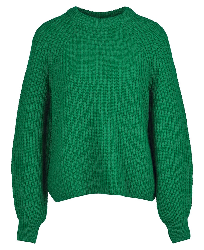 Green Women's Barbour Hartley Knit Sweaters | JXDB-47826