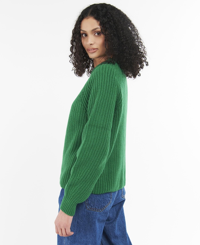 Green Women's Barbour Hartley Knit Sweaters | JXDB-47826