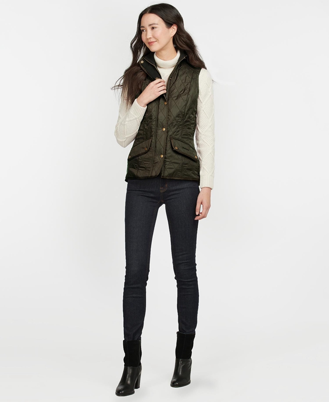 Green Women's Barbour Weste Cavalry Vest | SRZX-09458