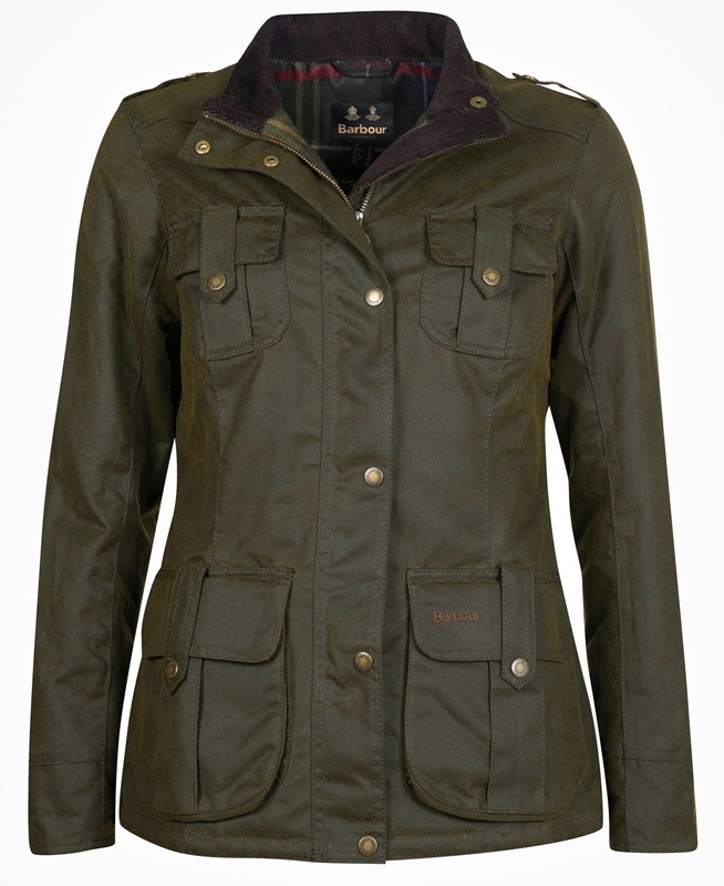 Green Women's Barbour Winter Defence Waxed Jackets | VUQI-26710