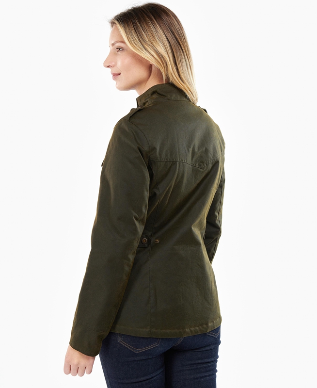 Green Women's Barbour Winter Defence Waxed Jackets | VUQI-26710