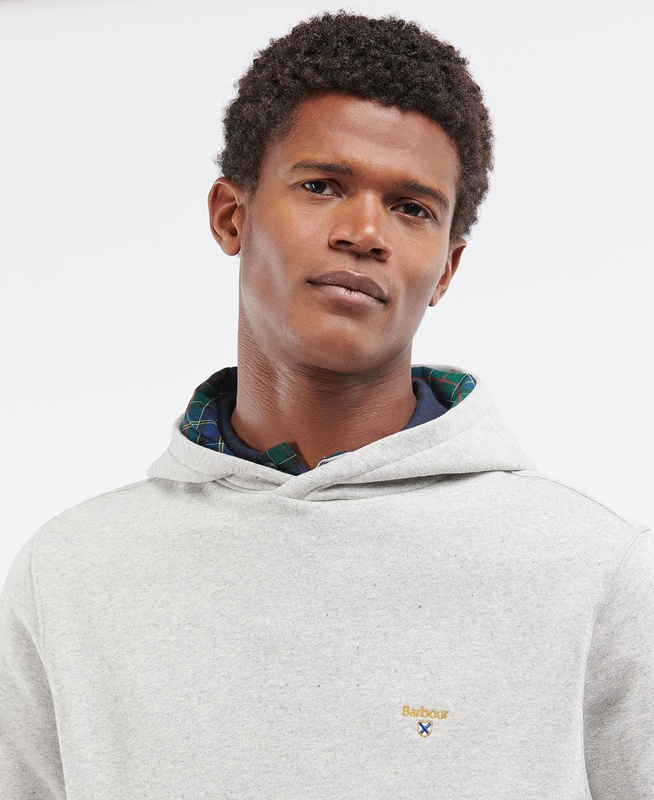 Grey Men's Barbour Campus Hoodie Sweatshirts | ZLCO-49278