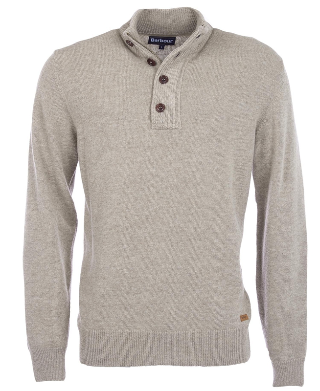 Grey Men's Barbour Essential Patch Half Zip Sweaters | VAPN-79184