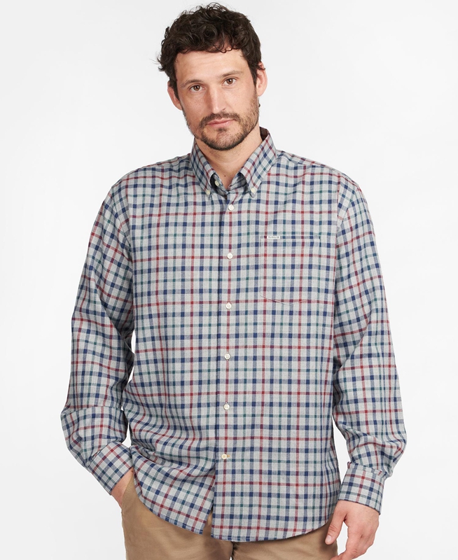 Grey Men\'s Barbour Hemd Coll Thermo Shirts | MZWY-72601