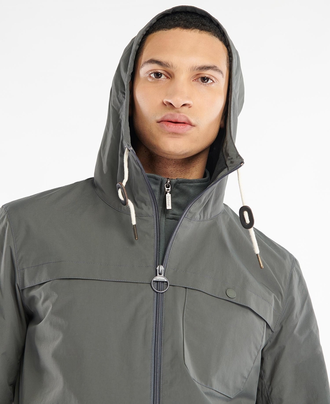 Grey Men's Barbour Selby Showerproof Casual Jackets | FLEI-92861