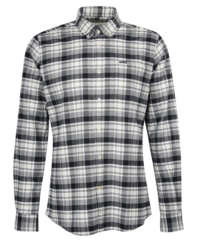 Grey Men's Barbour Stonewell Tailored Fit Shirts | VYBL-68324