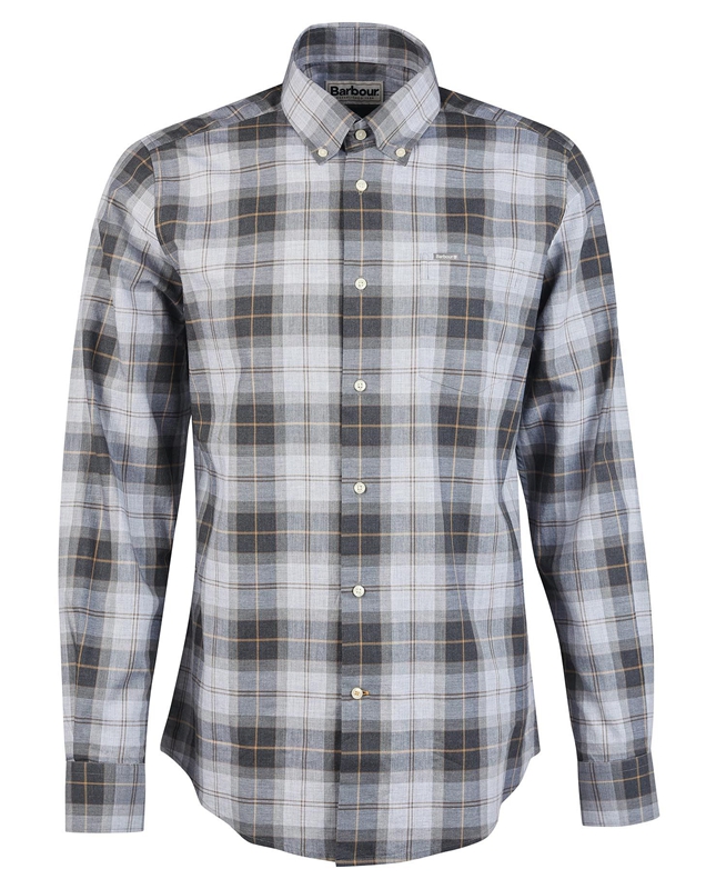 Grey Men's Barbour Wetheram Tailored Shirts | UYPW-73684