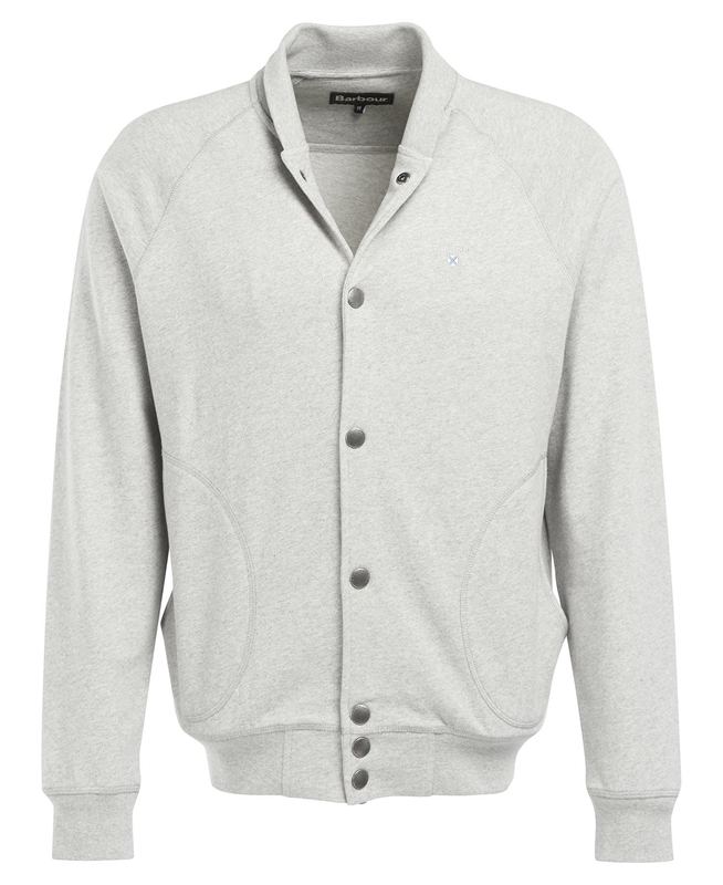 Grey Men's Barbour Whitewell Button Thru Sweatshirts | KBTC-51283