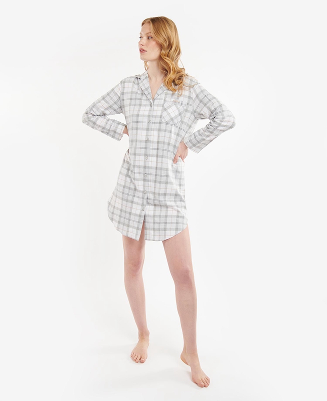 Grey Women's Barbour Etta Nightshirt Nightwear | UONK-14503