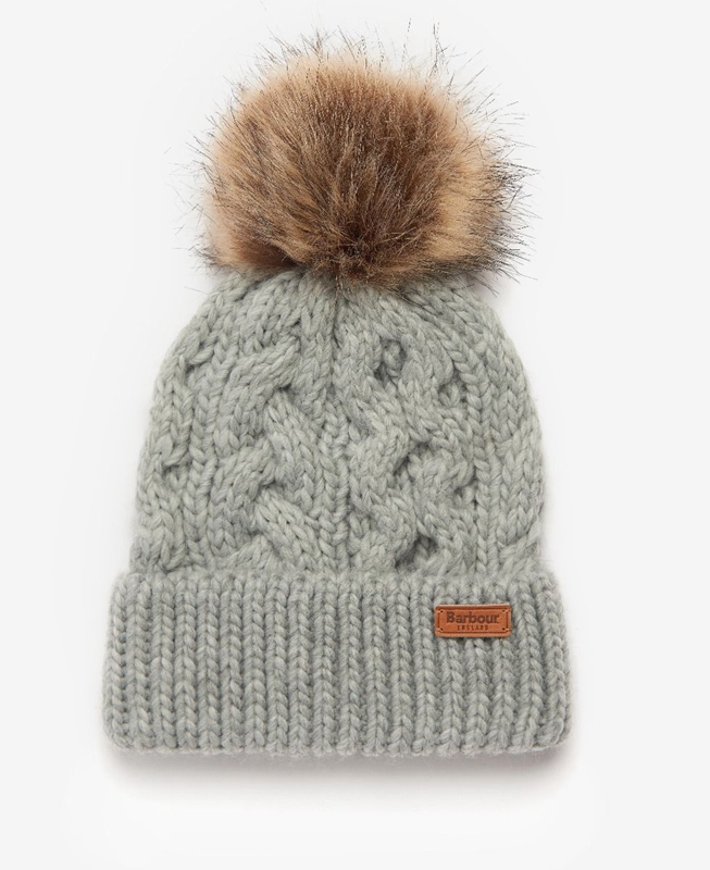 Grey Women's Barbour Penshaw Beanie & Scarf Set Hats | QAGC-73580