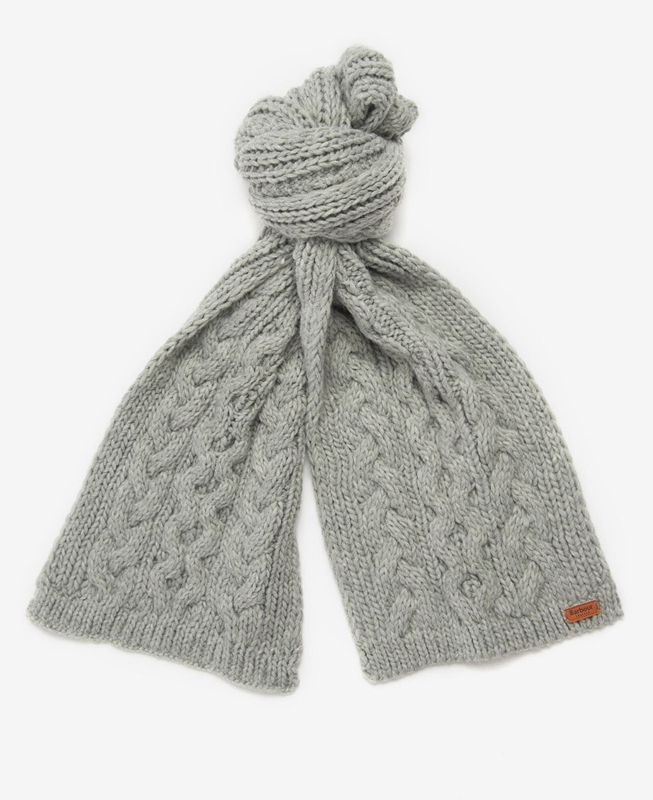 Grey Women's Barbour Penshaw Beanie & Scarf Set Hats | QAGC-73580