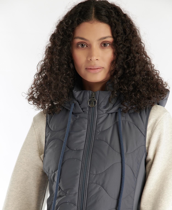 Grey Women's Barbour Thrift Quilted Sweatshirts | KFUX-53074