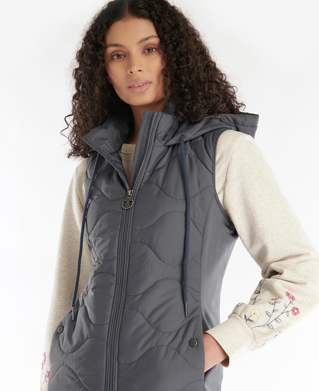 Grey Women\'s Barbour Thrift Quilted Sweatshirts | KFUX-53074