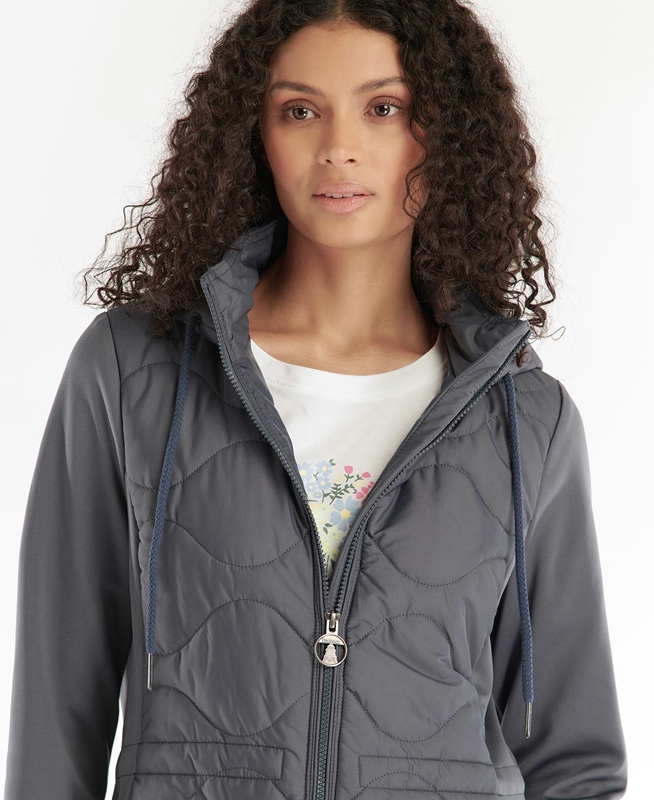 Grey Women\'s Barbour Willowherb Quilted Sweatshirts | IUDH-06397