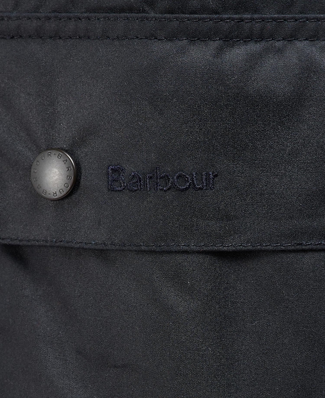 Navy Men's Barbour Beausby Waxed Jackets | MJZN-40129