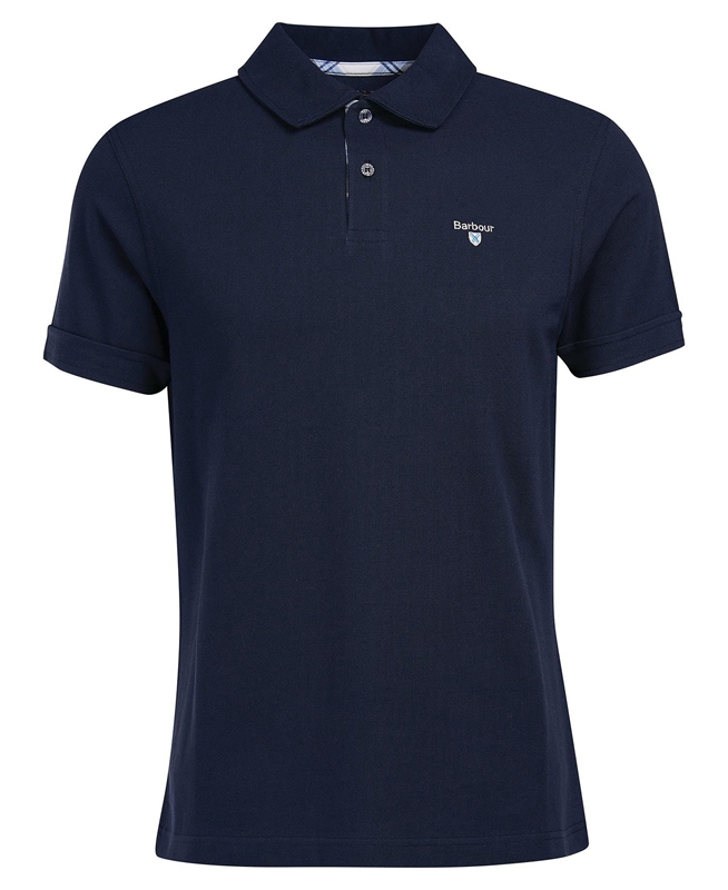 Navy Men's Barbour Birkhill Polo shirts | KSFE-27401