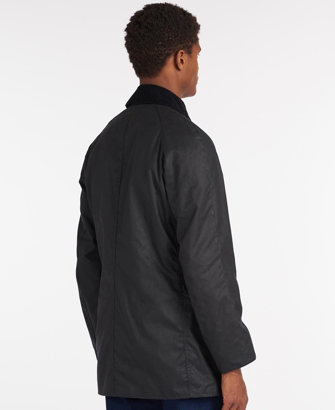 Navy Men's Barbour Bristol Waxed Jackets | NCWI-54128