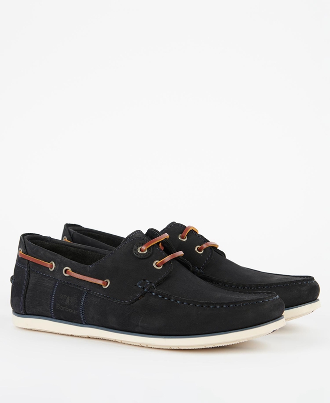 Navy Men's Barbour Capstan Loafers | ORUA-34150