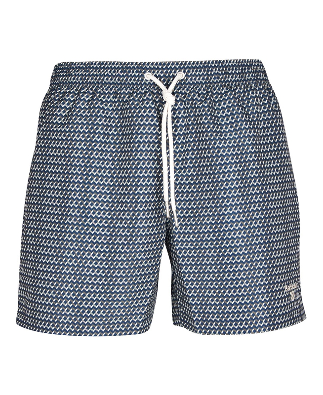 Navy Men's Barbour Diamond Geo Swim Pants | NUYX-79653